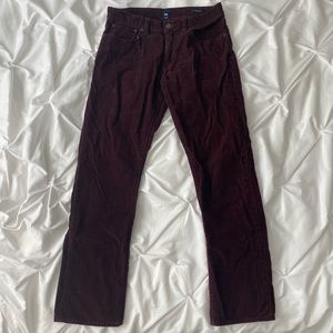 Men’s GAP corduroy pants, straight fit, burgundy